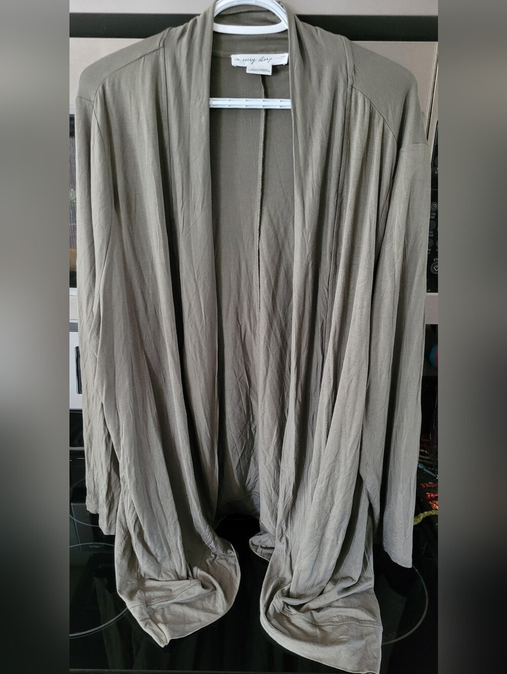 Relaxed Olive Open-Front Women's Cardigan